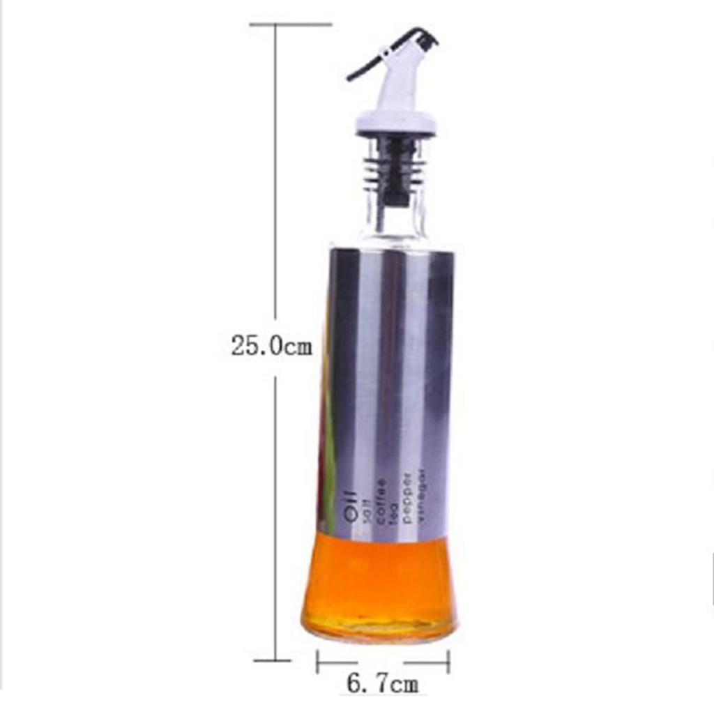 Oil Dispenser Bottle 10oz Glass Decanter for Kitchen BBQ Baking Grilling green