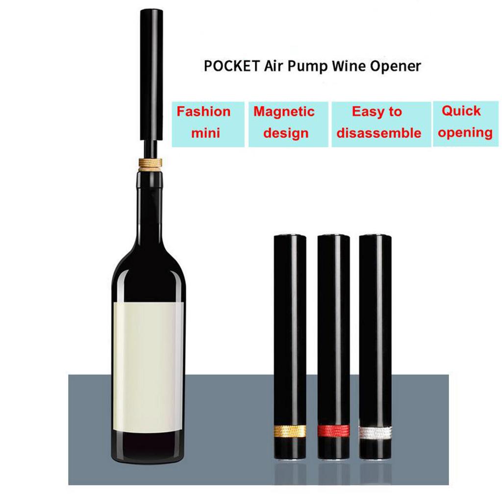 Creative Wine Air Pressure Opener Stainless Steel Pin Home Corkscrew Golden