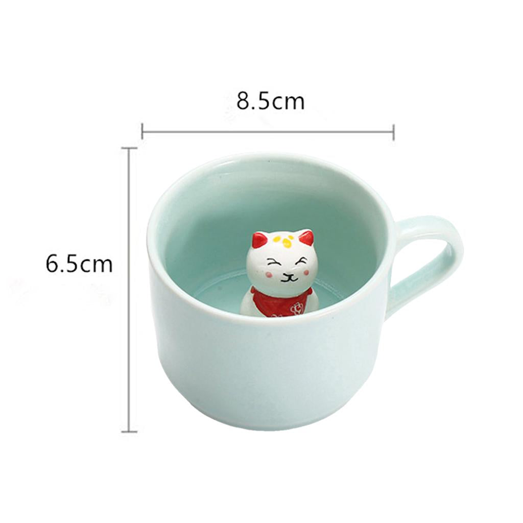 Ceramic Cup Cute Animals Inside Mug Coffee Tea Milk 3D Cartoon Mugs Kitten