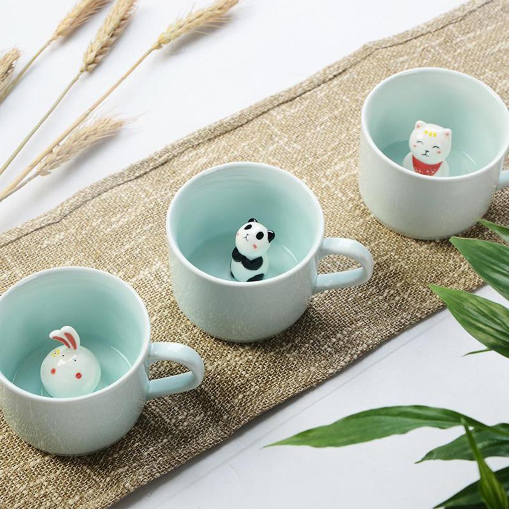 Ceramic Cup Cute Animals Inside Mug Coffee Tea Milk 3D Cartoon Mugs Kitten