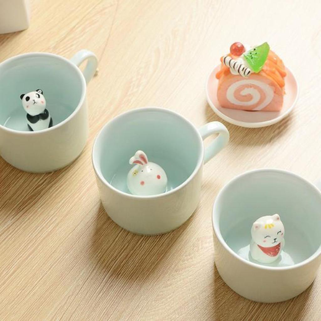 Ceramic Cup Cute Animals Inside Mug Coffee Tea Milk 3D Cartoon Mugs Kitten