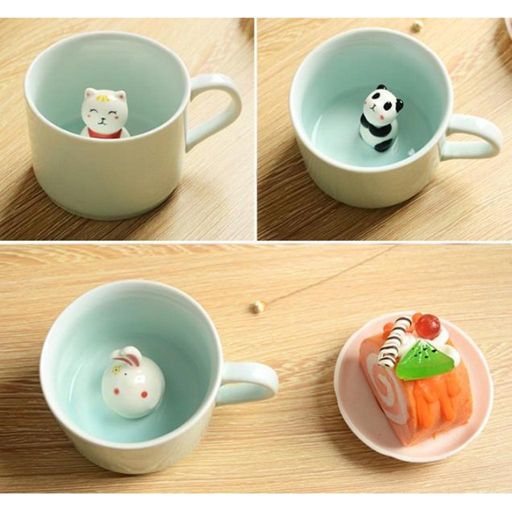 Ceramic Cup Cute Animals Inside Mug Coffee Tea Milk 3D Cartoon Mugs Kitten