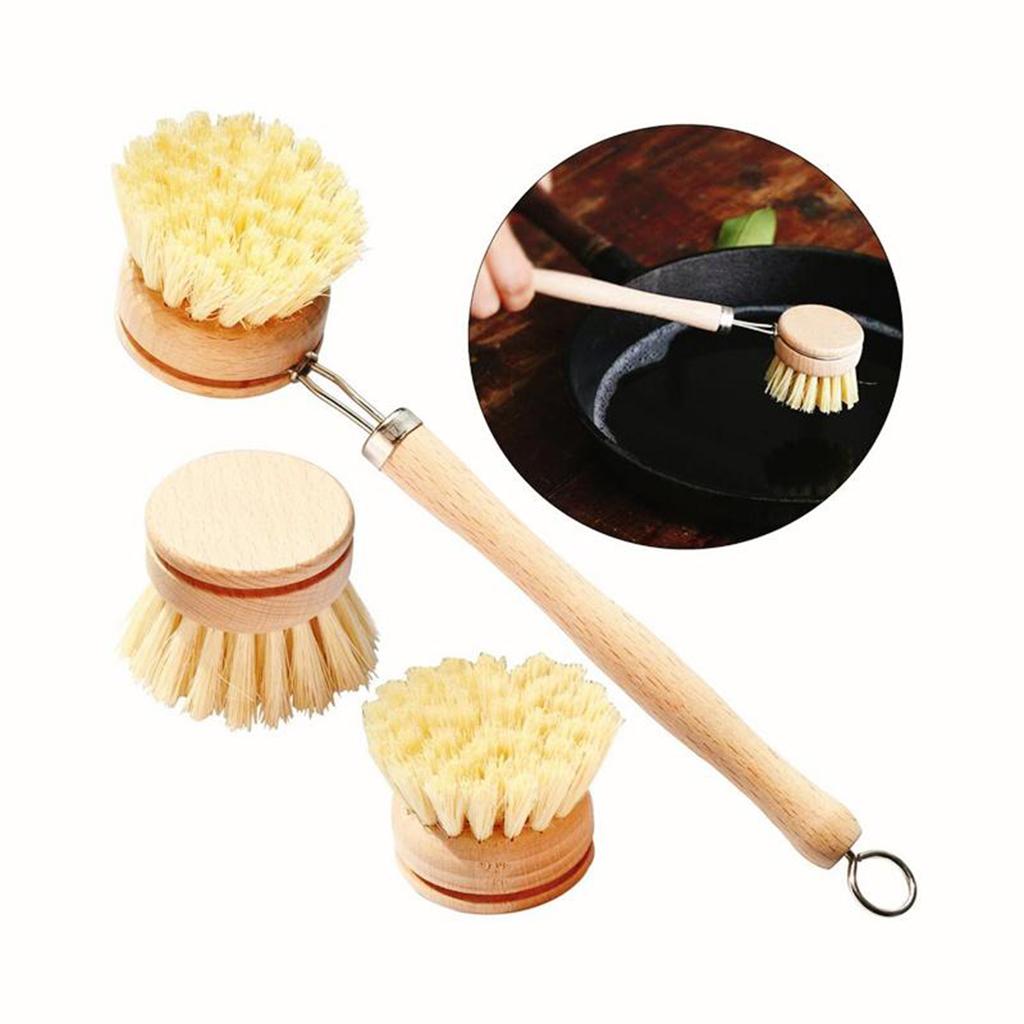 Dish Brush Wooden Handle Kitchen Brushes Nylon Bristle Natural Scrubber brush