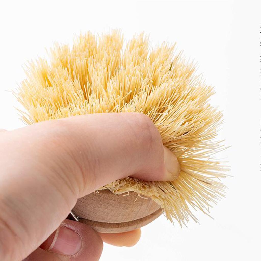 Dish Brush Wooden Handle Kitchen Brushes Nylon Bristle Natural Scrubber brush head