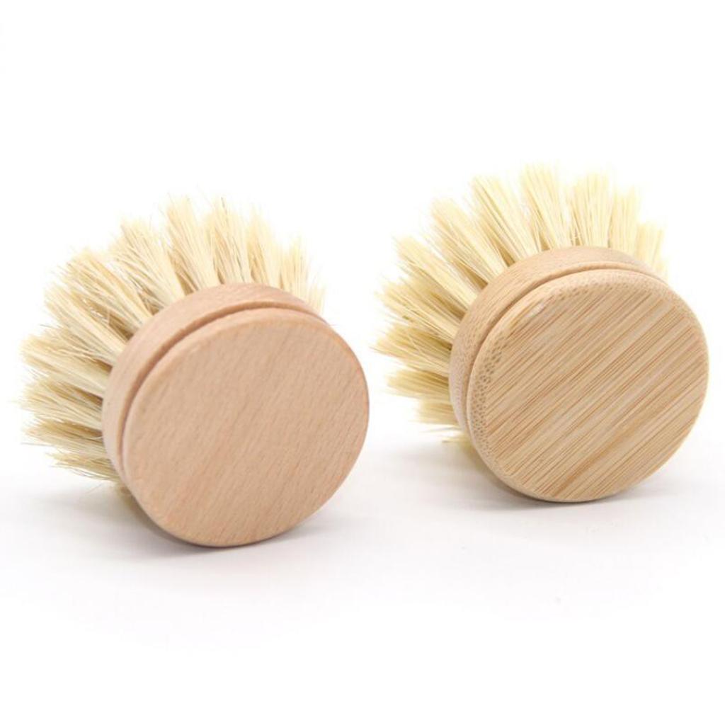 Dish Brush Wooden Handle Kitchen Brushes Nylon Bristle Natural Scrubber brush head