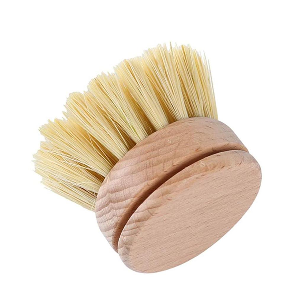 Dish Brush Wooden Handle Kitchen Brushes Nylon Bristle Natural Scrubber brush head