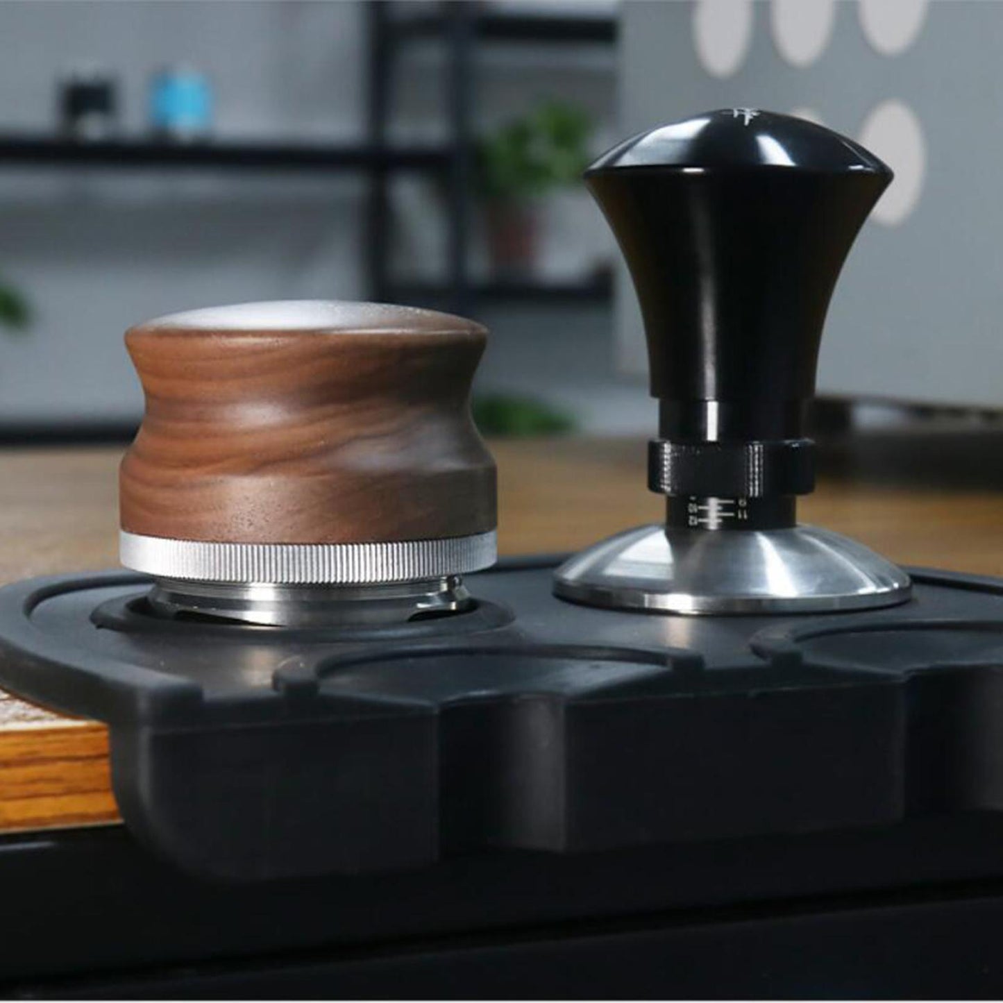 Coffee Tamper Tools Press Level Espresso Tamper Unbiased with Anti Pressure 58.35mm Style2