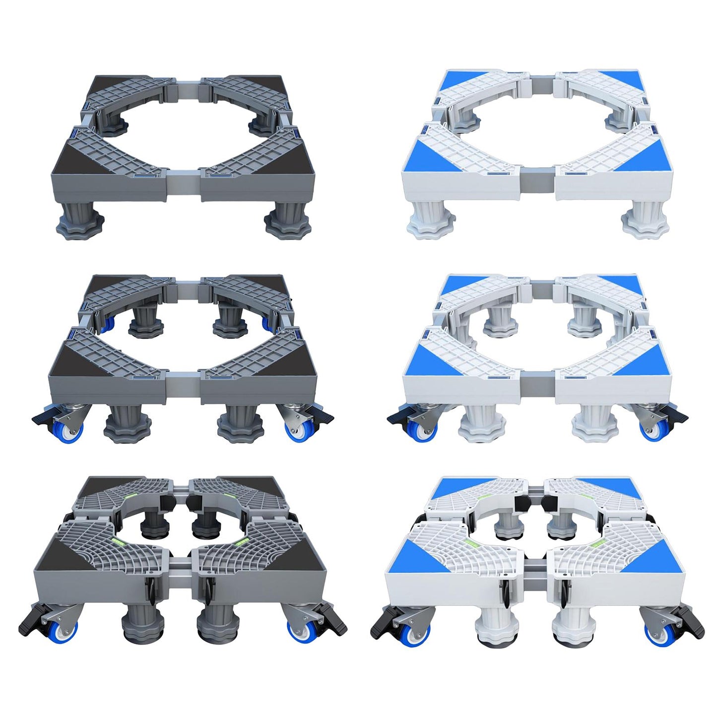 Adjustable Washing Machine Stand Stable Fridge Base Support 4 Strong Feet Gray