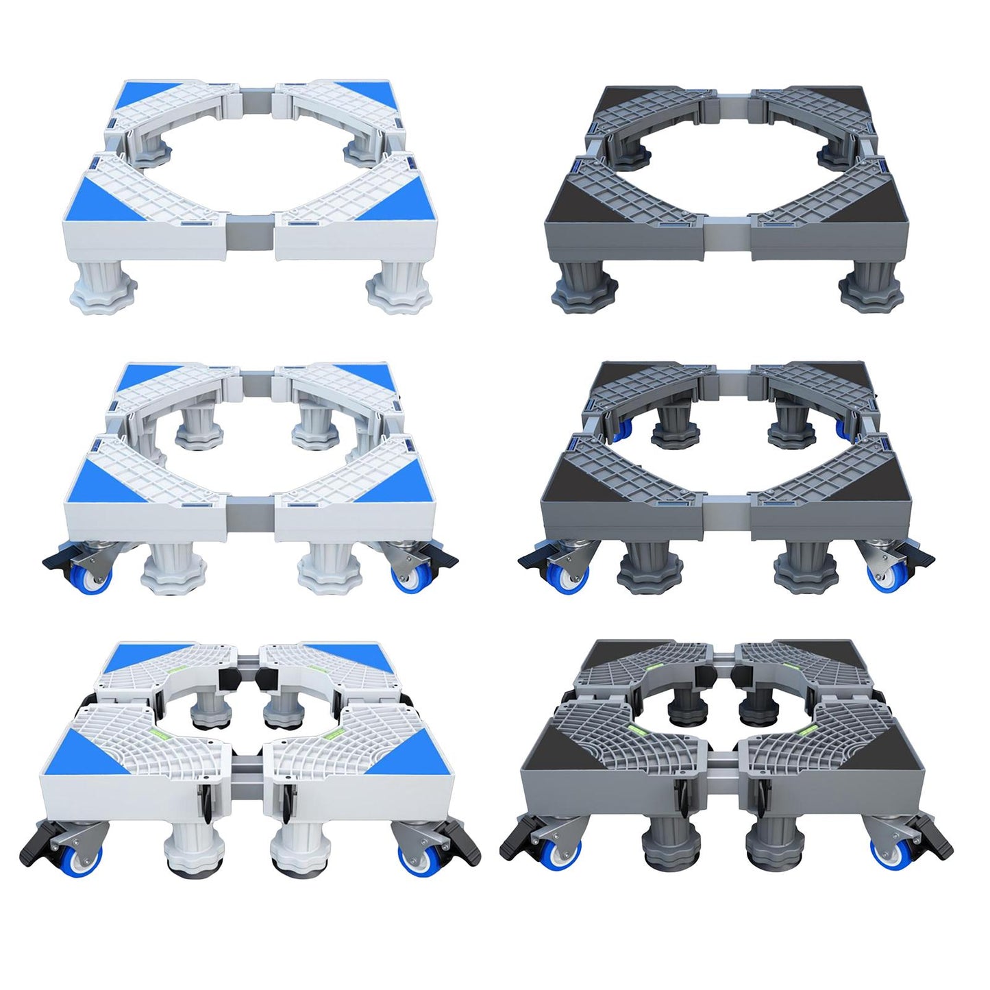 Adjustable Washing Machine Stand Stable Fridge Base Support 4 Strong Feet Gray