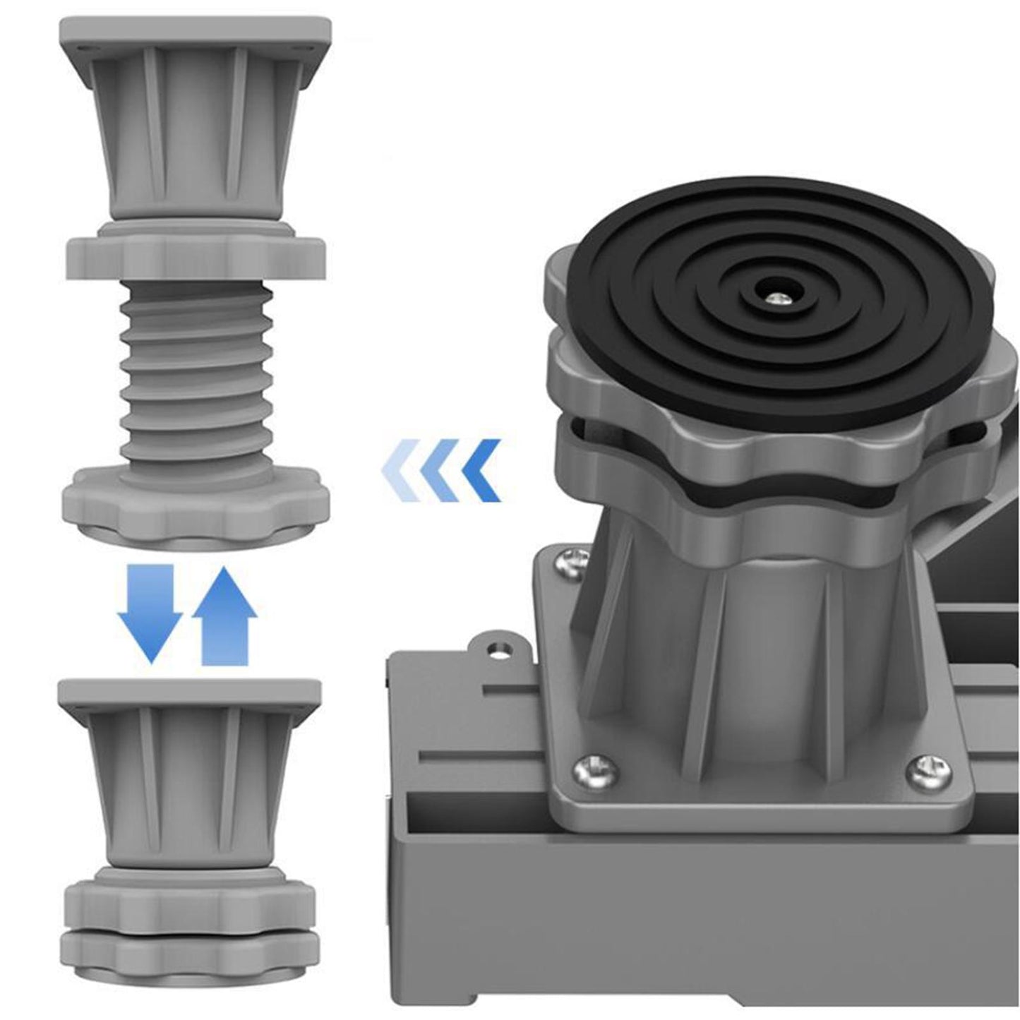 Adjustable Washing Machine Stand Stable Fridge Base Support 4 Strong Feet Gray