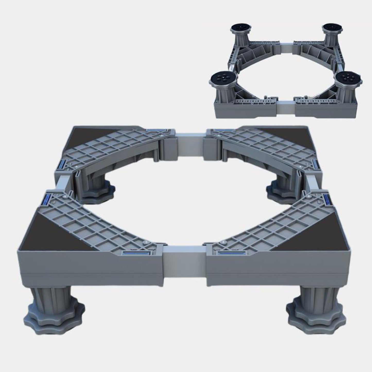 Adjustable Washing Machine Stand Stable Fridge Base Support 4 Strong Feet Gray