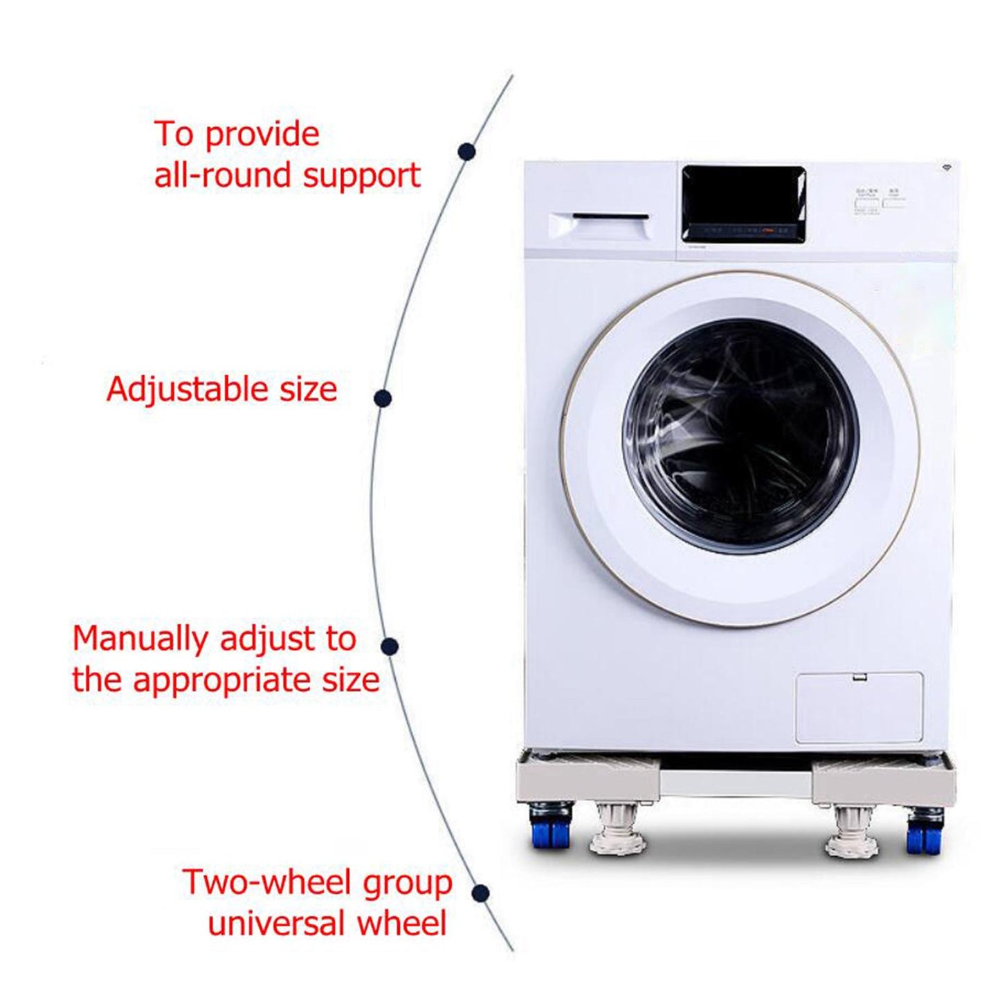 Washing Machine Base Stand Refrigerator Washer Roller Cart Style 2 White
