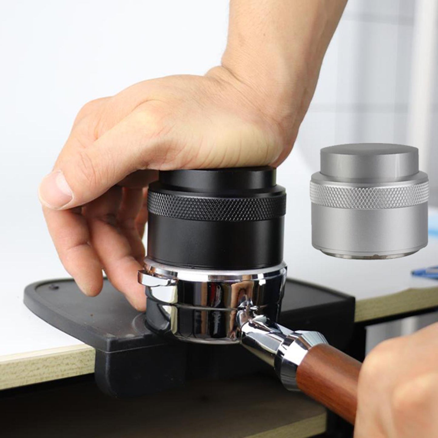 51mm/58mm Coffee Distributor Coffee Dispenser Powder Hammer Stainless Steel Silver 58mm
