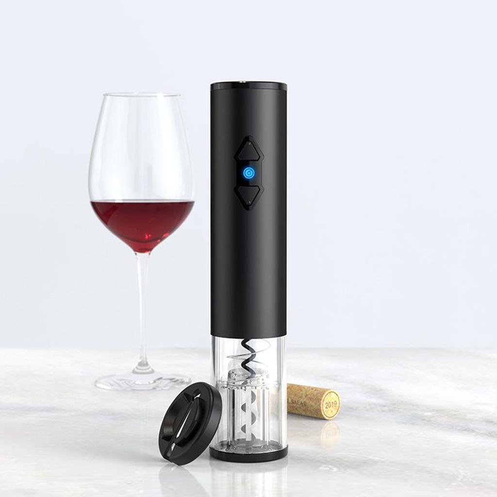Electric Wine Opener Automatic Cordless Corkscrew Bottle Tool Battery Power Black