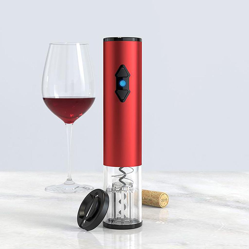 Electric Wine Opener Automatic Cordless Corkscrew Bottle Tool Battery Power Red
