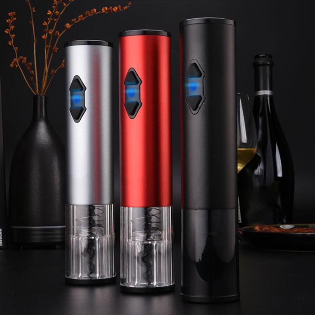 Electric Wine Opener Automatic Cordless Corkscrew Bottle Tool Battery Power Red