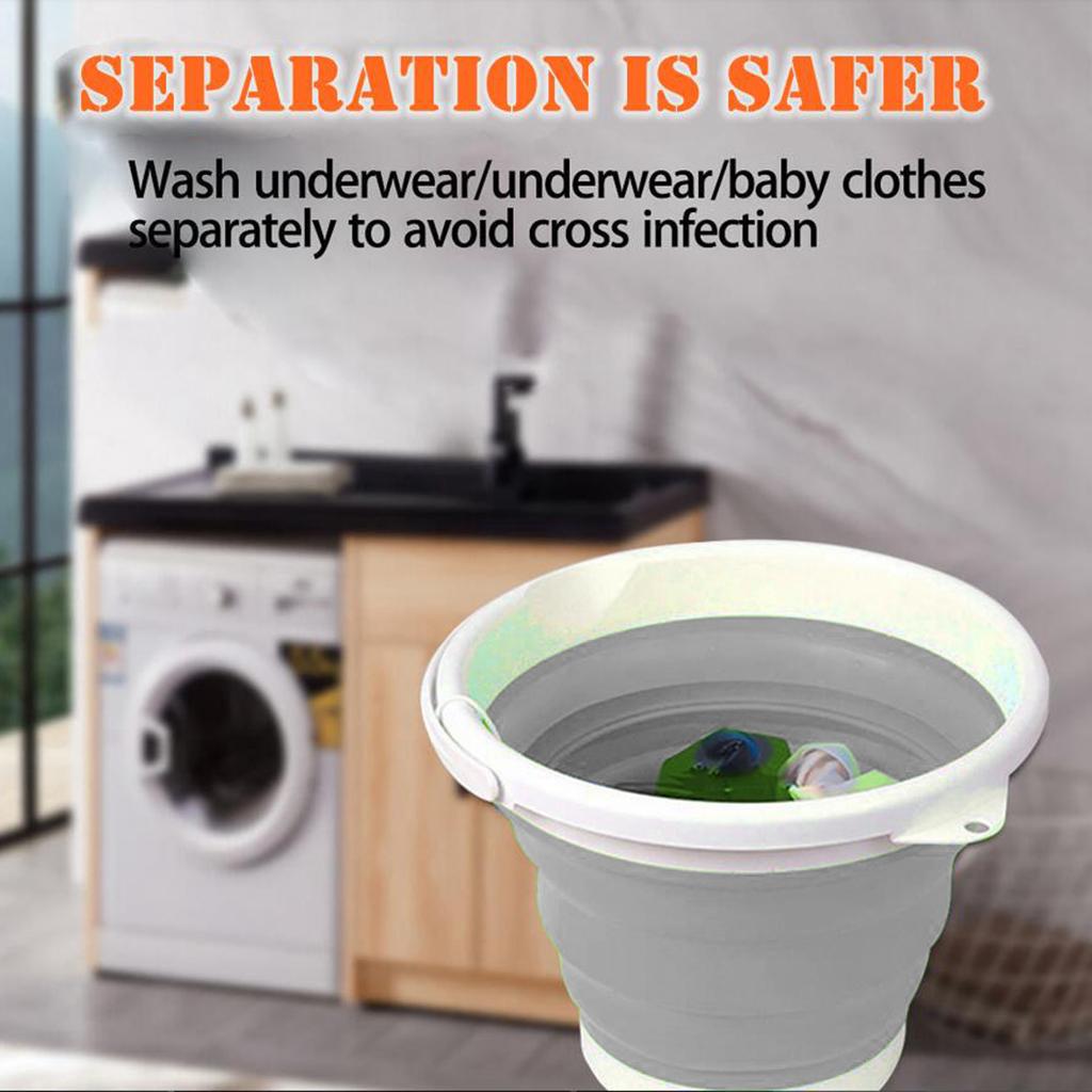 Folding Washing Machine Ultrasonic Washer USB Powered for Camping Socks 2 in 1 gray