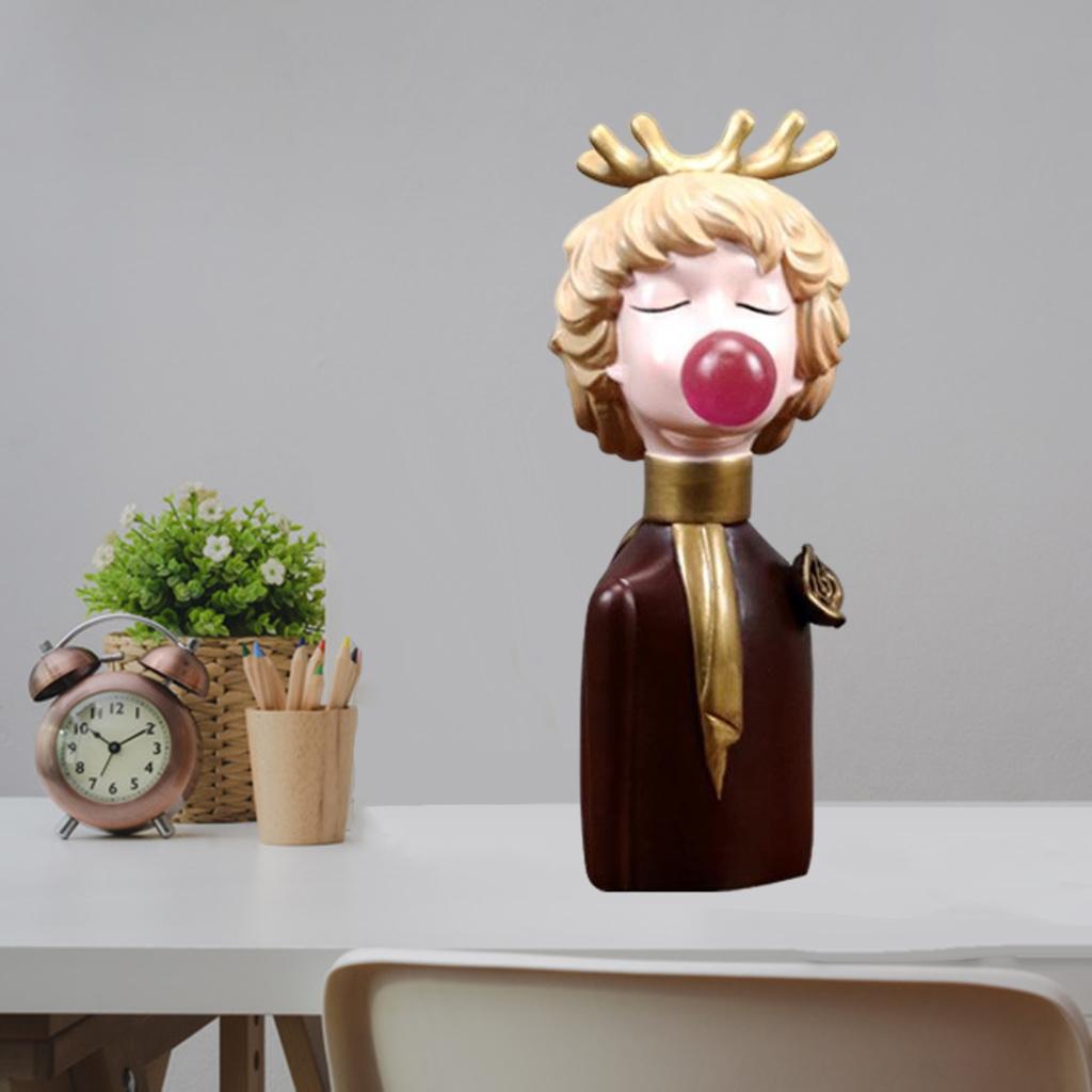 Bubble Girl Sculpture Girl Sculpture Statue Home Decor Ornaments Gift Brown