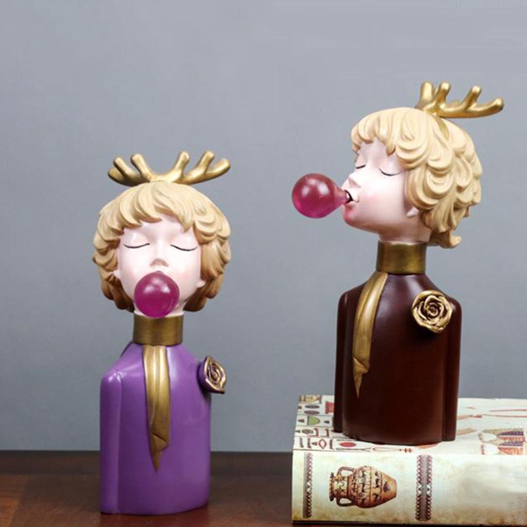 Bubble Girl Sculpture Girl Sculpture Statue Home Decor Ornaments Gift Brown