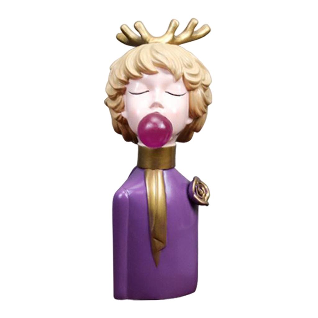 Bubble Girl Sculpture Girl Sculpture Statue Home Decor Ornaments Gift Purple
