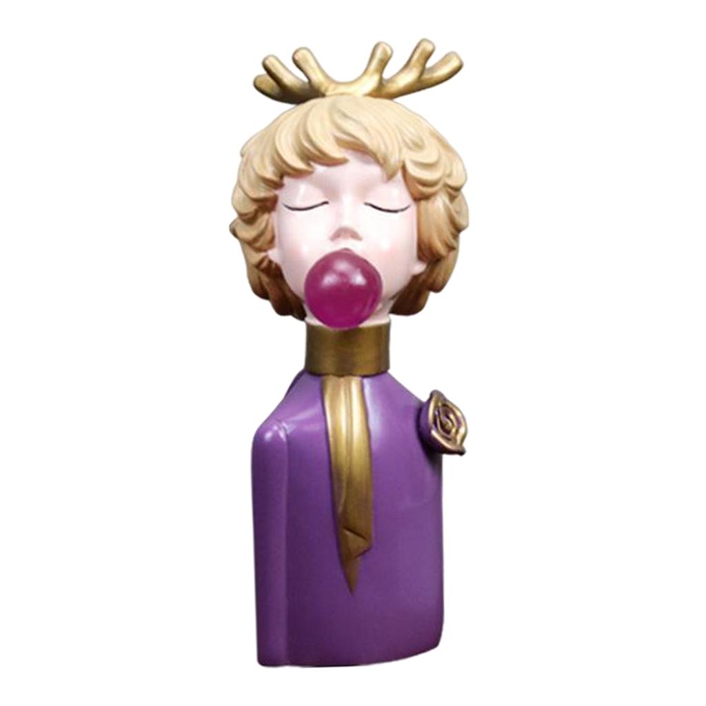 Bubble Girl Sculpture Girl Sculpture Statue Home Decor Ornaments Gift Purple