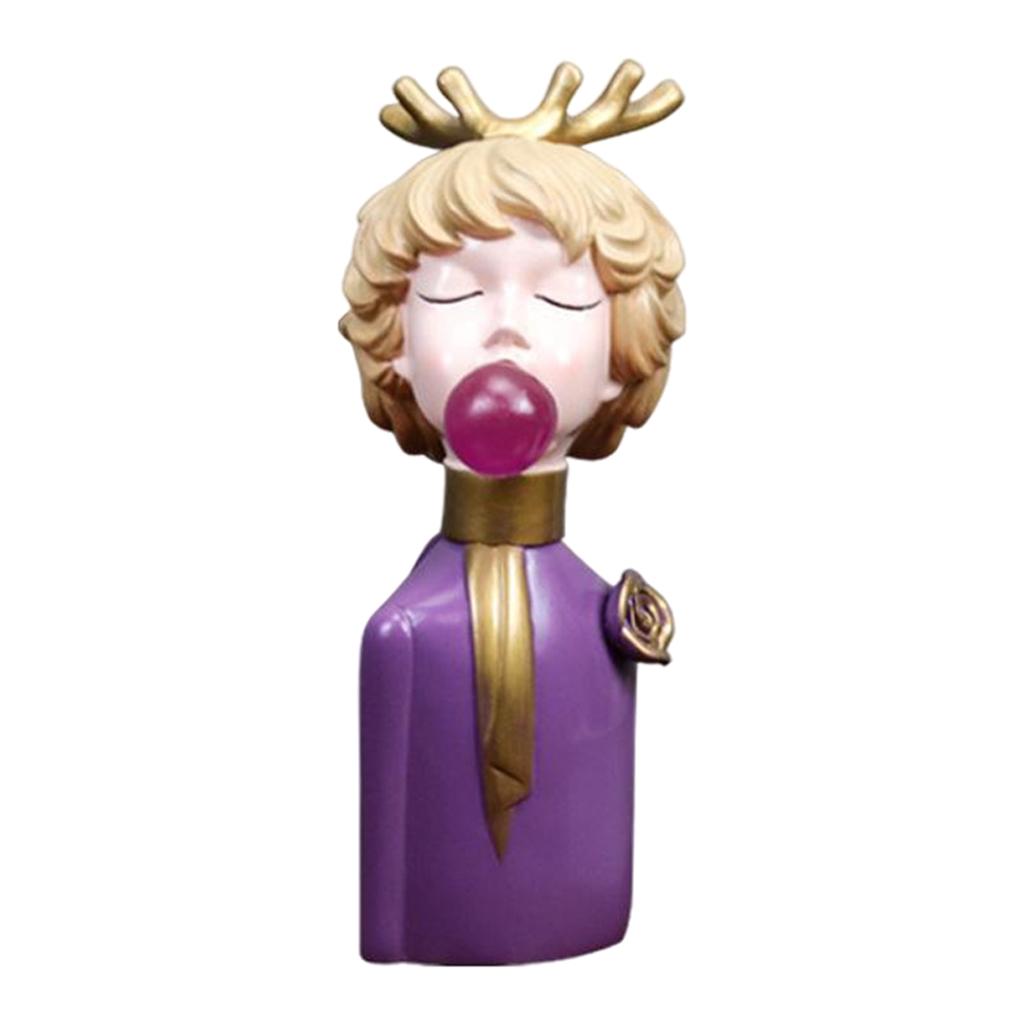 Bubble Girl Sculpture Girl Sculpture Statue Home Decor Ornaments Gift Purple