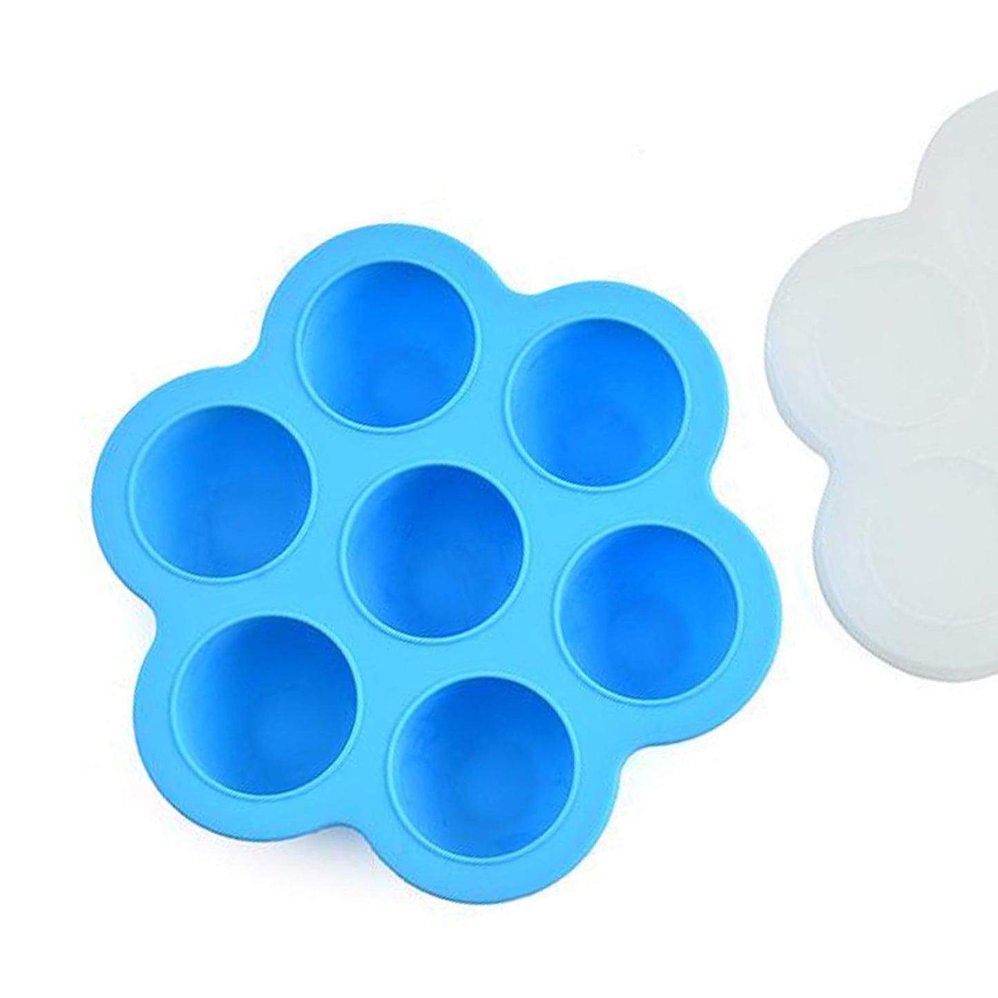 Infant Breast Milk Freezer Tray Weaning Storage Box 7 Grids with Clip-on Lid blue
