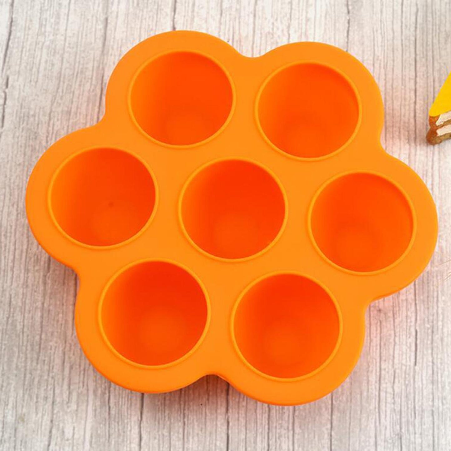 Infant Breast Milk Freezer Tray Weaning Storage Box 7 Grids with Clip-on Lid orange