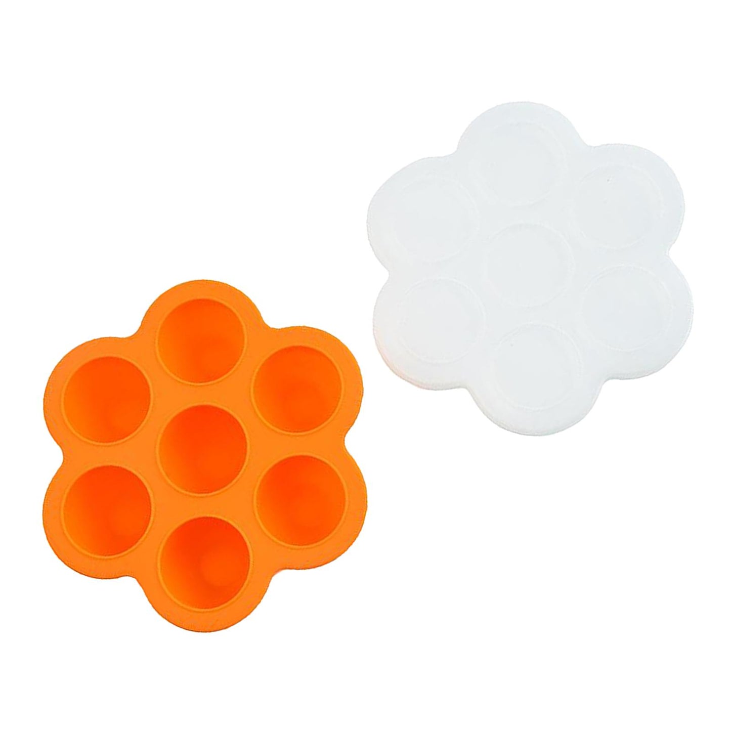 Infant Breast Milk Freezer Tray Weaning Storage Box 7 Grids with Clip-on Lid orange