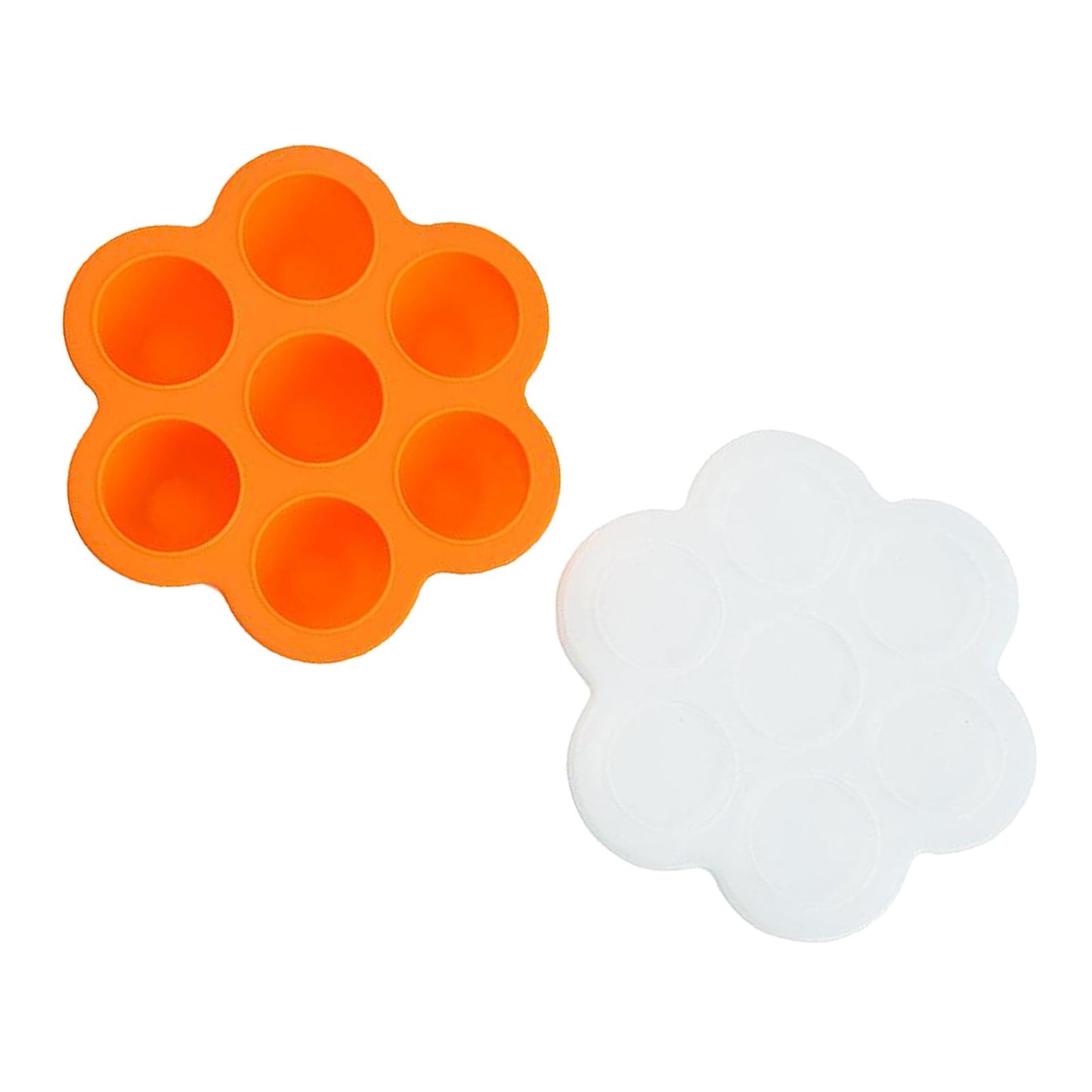 Infant Breast Milk Freezer Tray Weaning Storage Box 7 Grids with Clip-on Lid orange