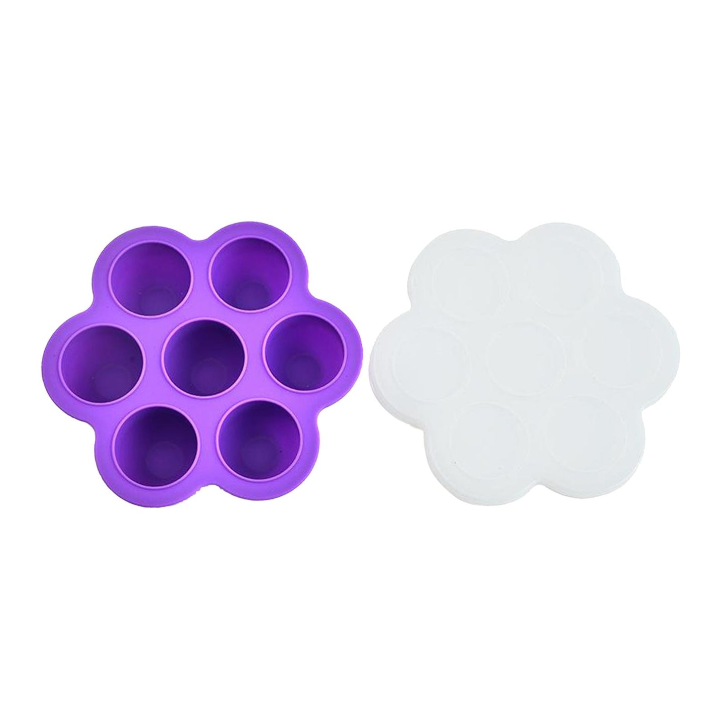 Infant Breast Milk Freezer Tray Weaning Storage Box 7 Grids with Clip-on Lid purple