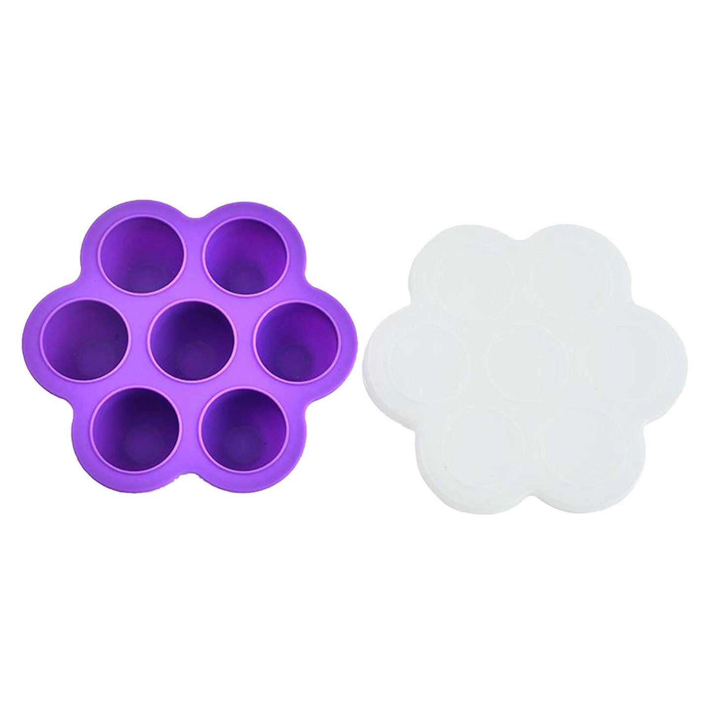 Infant Breast Milk Freezer Tray Weaning Storage Box 7 Grids with Clip-on Lid purple