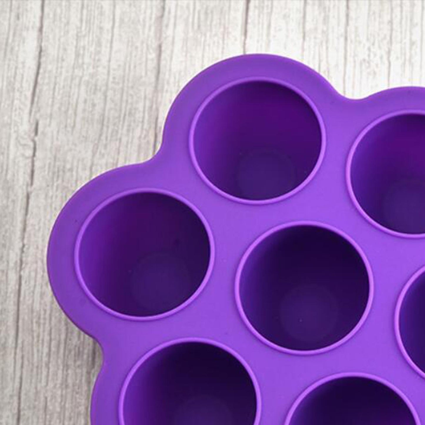Infant Breast Milk Freezer Tray Weaning Storage Box 7 Grids with Clip-on Lid purple