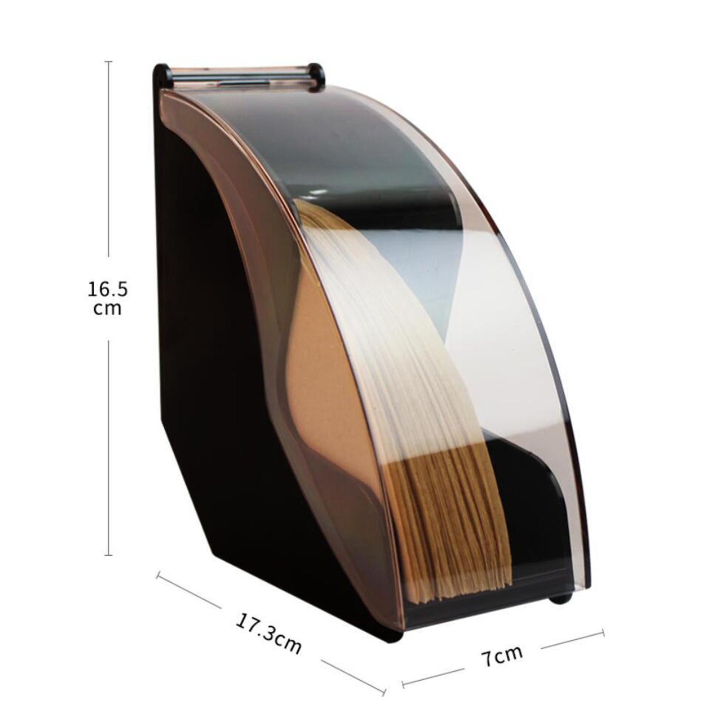 Dust-proof Large Coffee Filter Holder Box Dispenser Shelf for Home Kitchen black