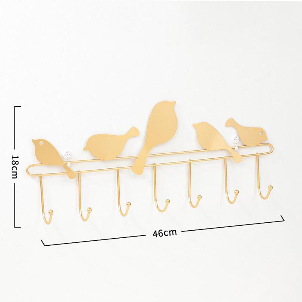 Iron Wall Hooks Multi-functional Decorative Hanger for Keys Clothes Golden