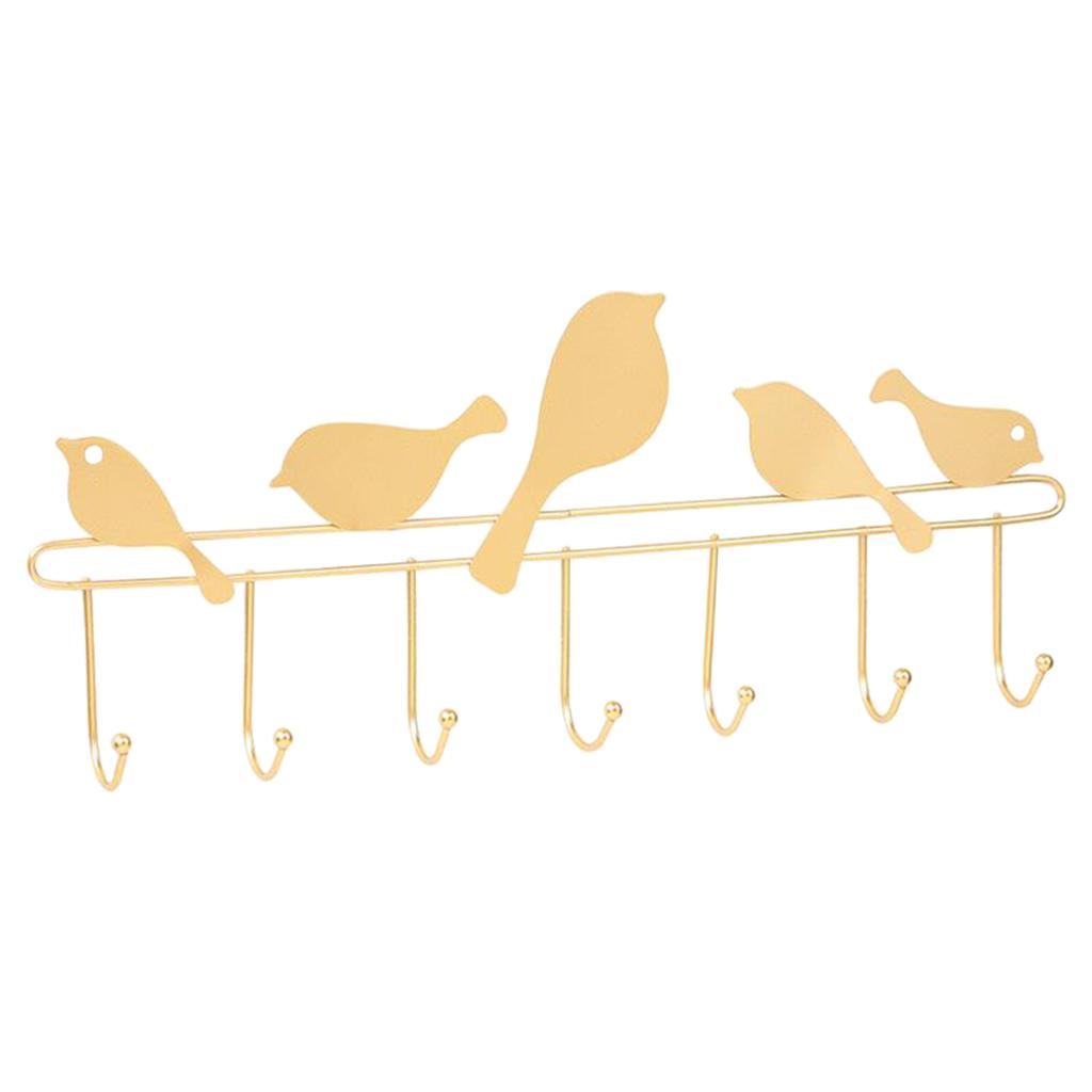 Iron Wall Hooks Multi-functional Decorative Hanger for Keys Clothes Golden