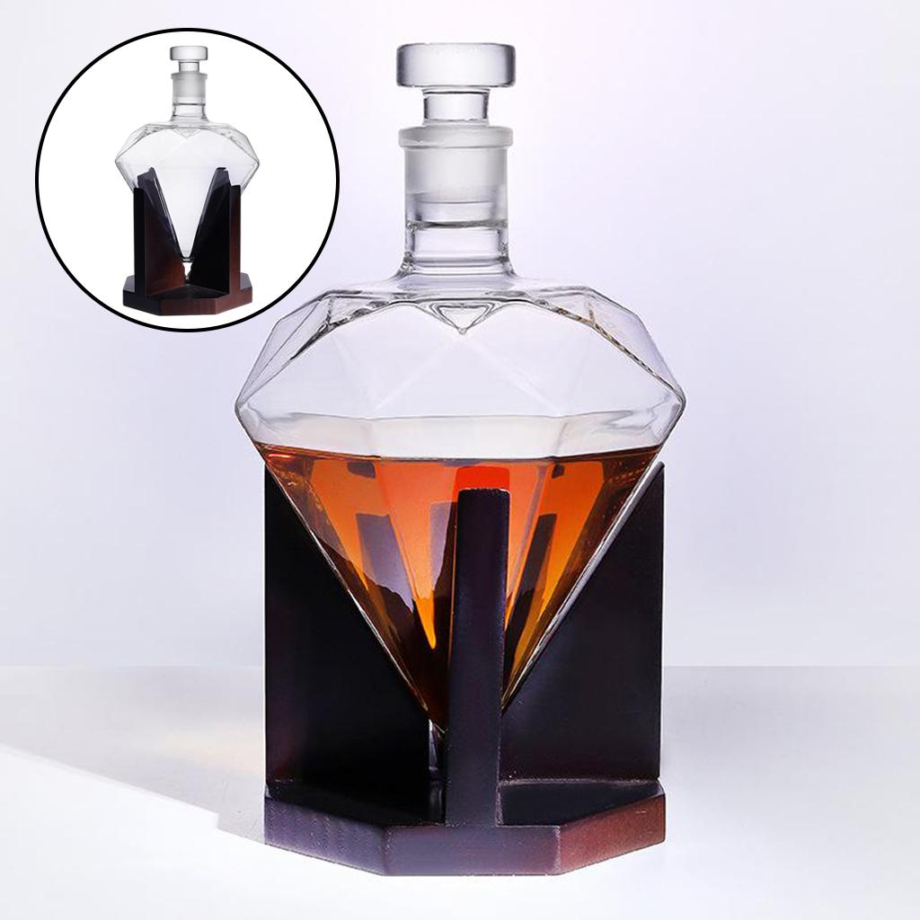850ml Glass Diamond Whiskey Decanter Vodka Wine Bourbon Wine Pourer Party