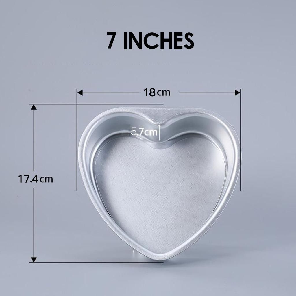Heart Shaped Thicken Aluminum Alloy Chocolate Cake Pan DIY Baking Mold Tool 7inch