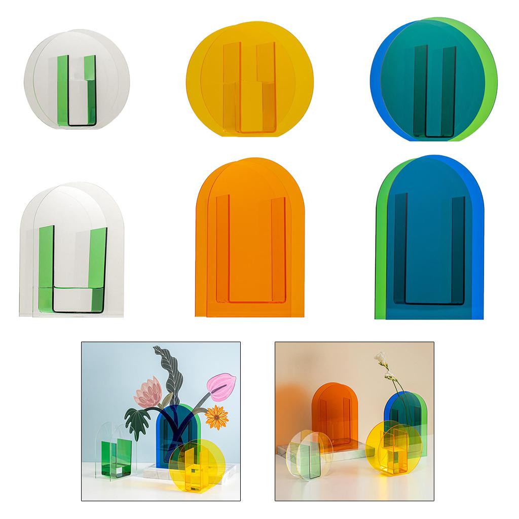 Acrylic Vase Flower Planter Pots Container Home Garden Decoration Style 1
