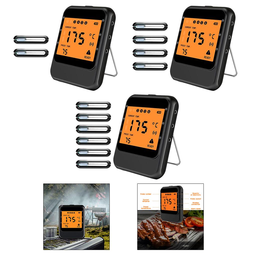 Bluetooth Meat Thermometer Large LCD Display Cooking Thermometer 2 Probes