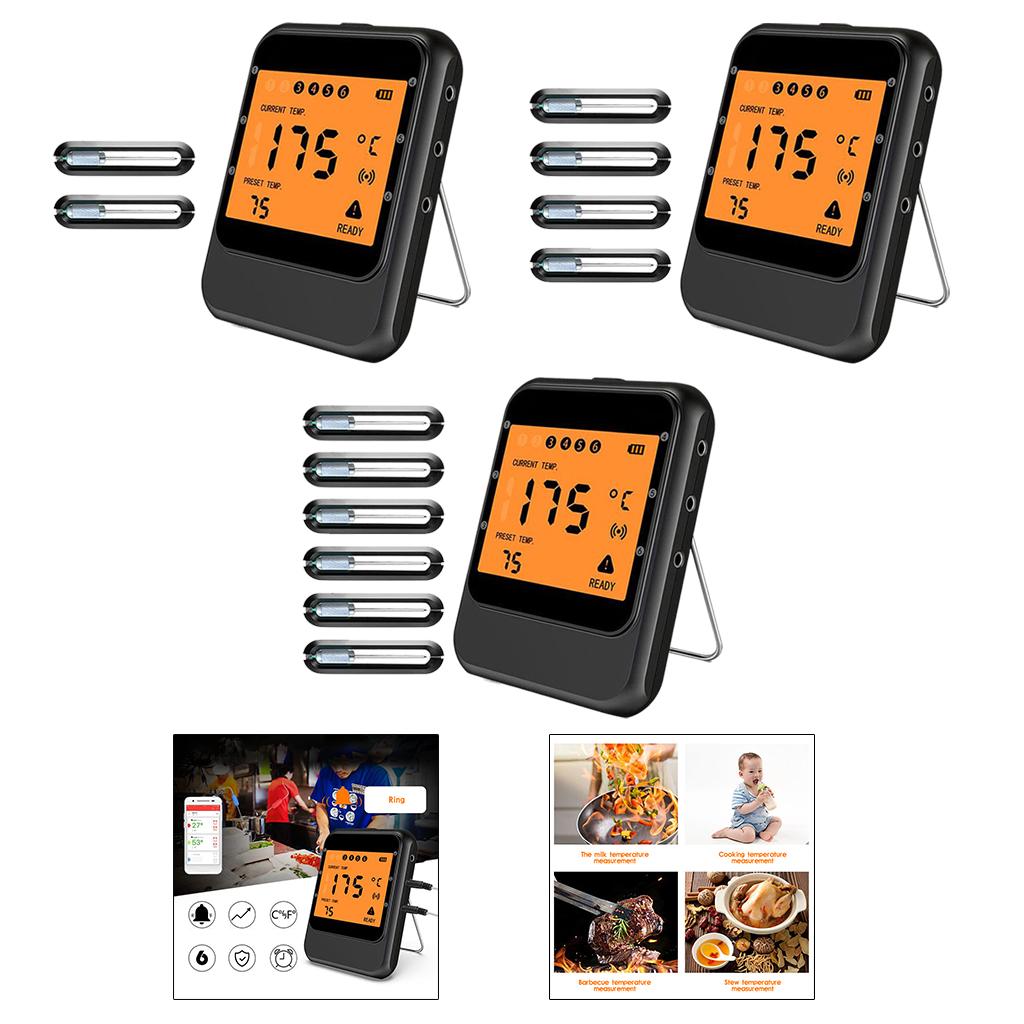 Bluetooth Meat Thermometer Large LCD Display Cooking Thermometer 2 Probes