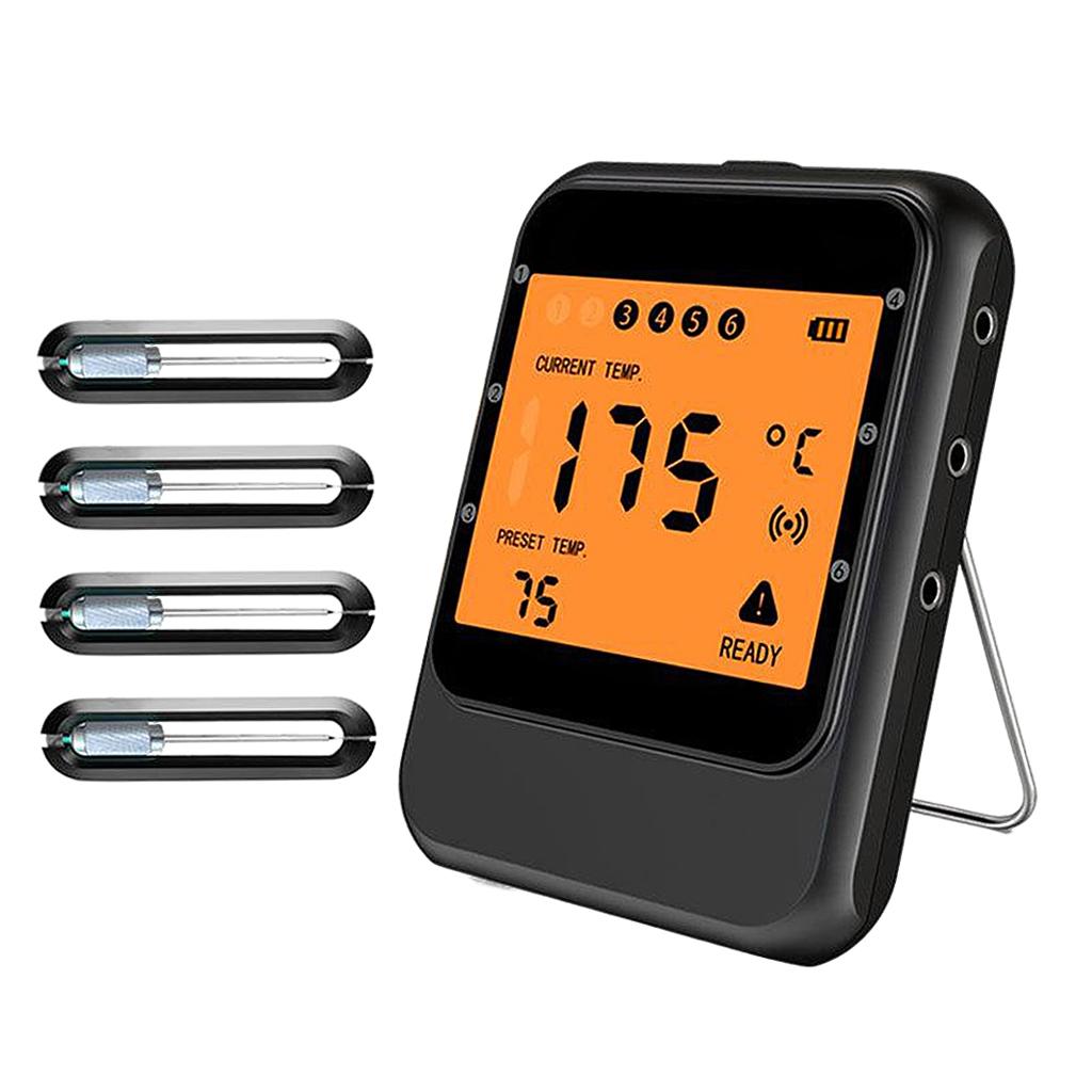 Bluetooth Meat Thermometer Large LCD Display Cooking Thermometer 4 Probes