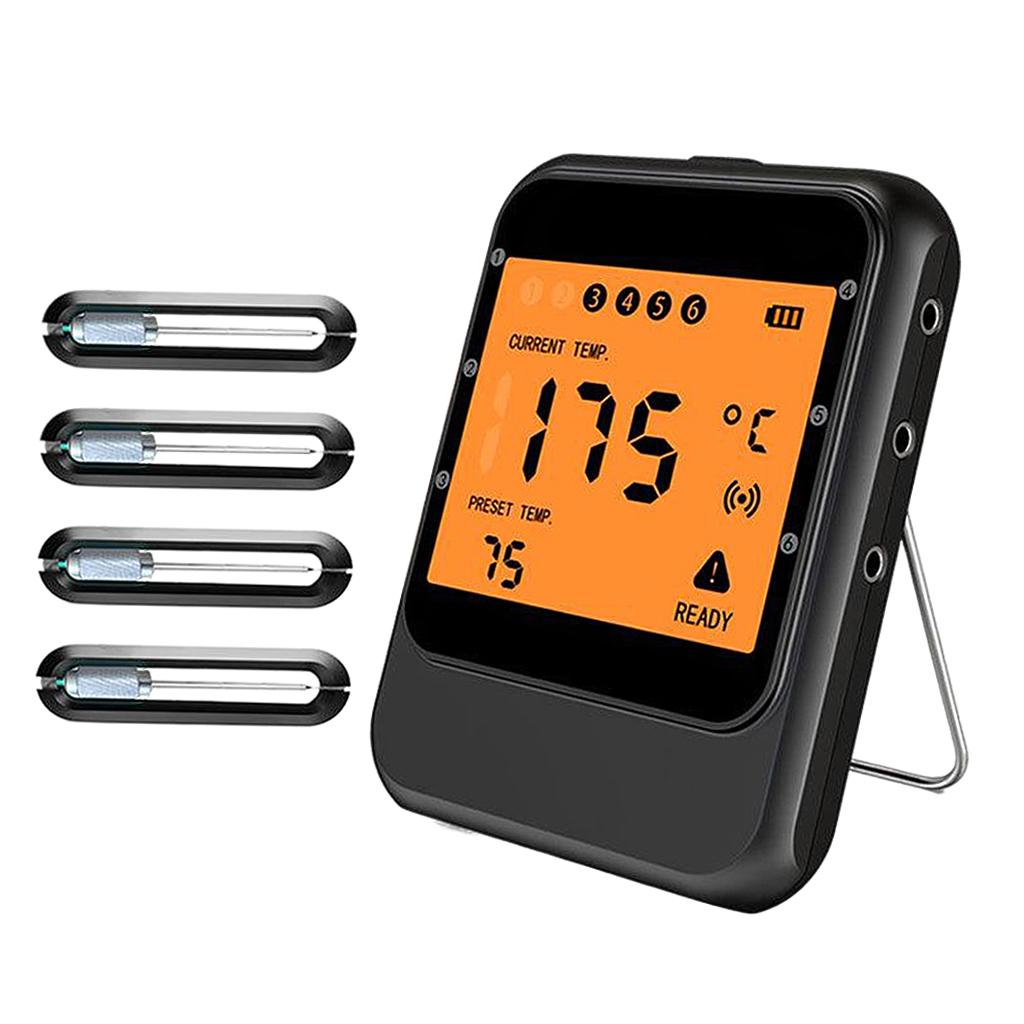 Bluetooth Meat Thermometer Large LCD Display Cooking Thermometer 4 Probes