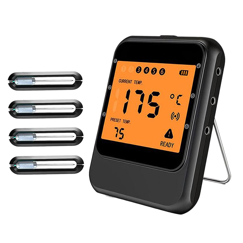 Bluetooth Meat Thermometer Large LCD Display Cooking Thermometer 4 Probes