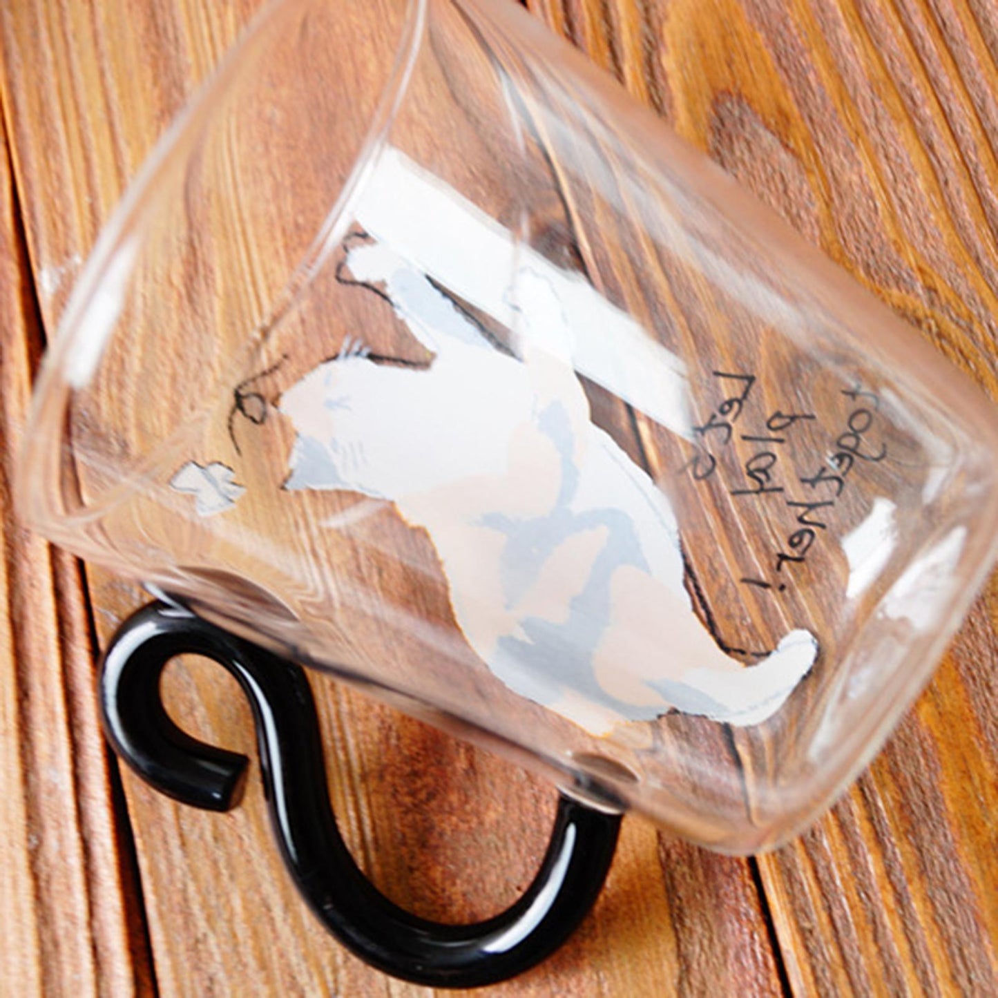 Creative Cute Cat Coffee Mug Glass Cup Milk Juice Tea Cup 300ml Style 1