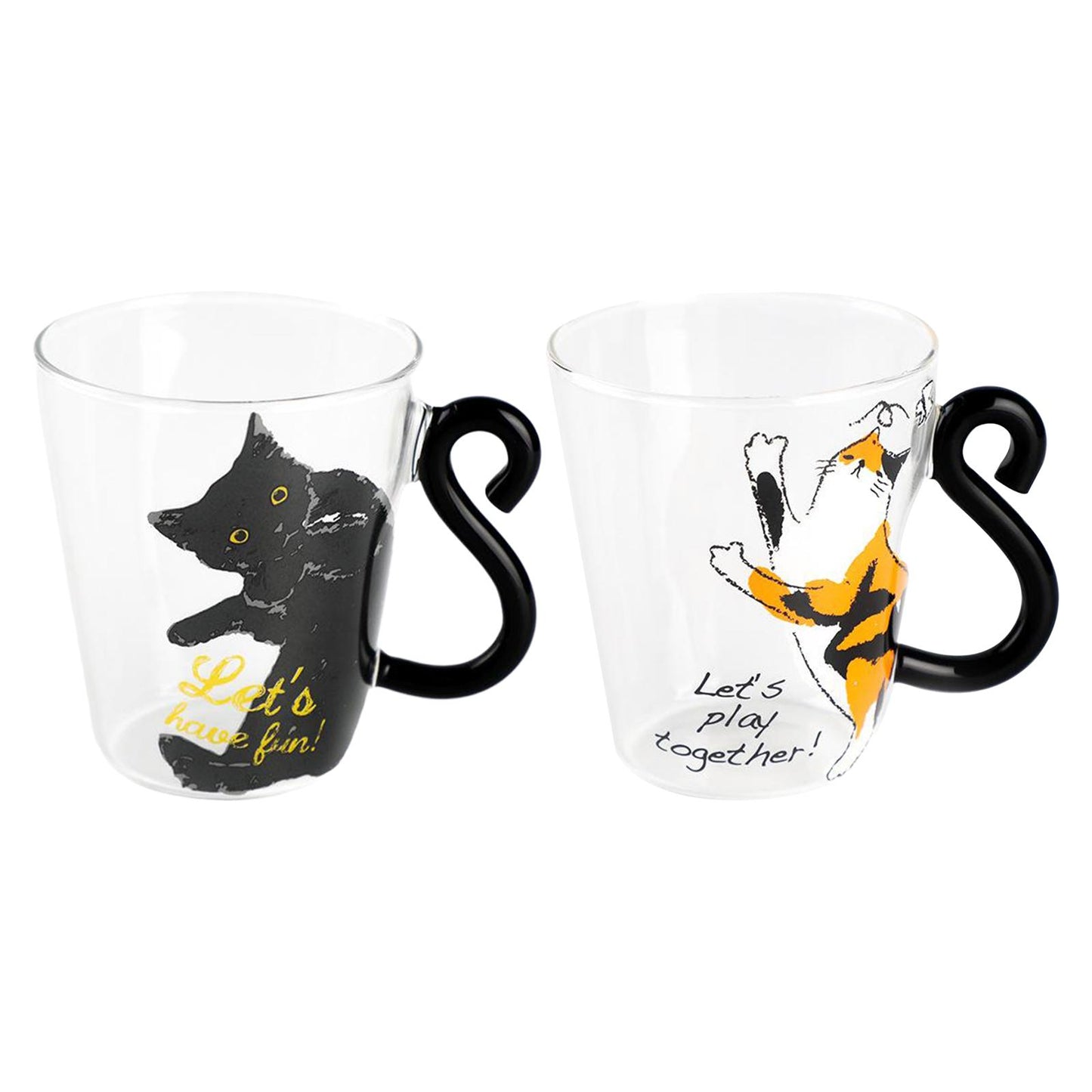 Creative Cute Cat Coffee Mug Glass Cup Milk Juice Tea Cup 300ml Style 1