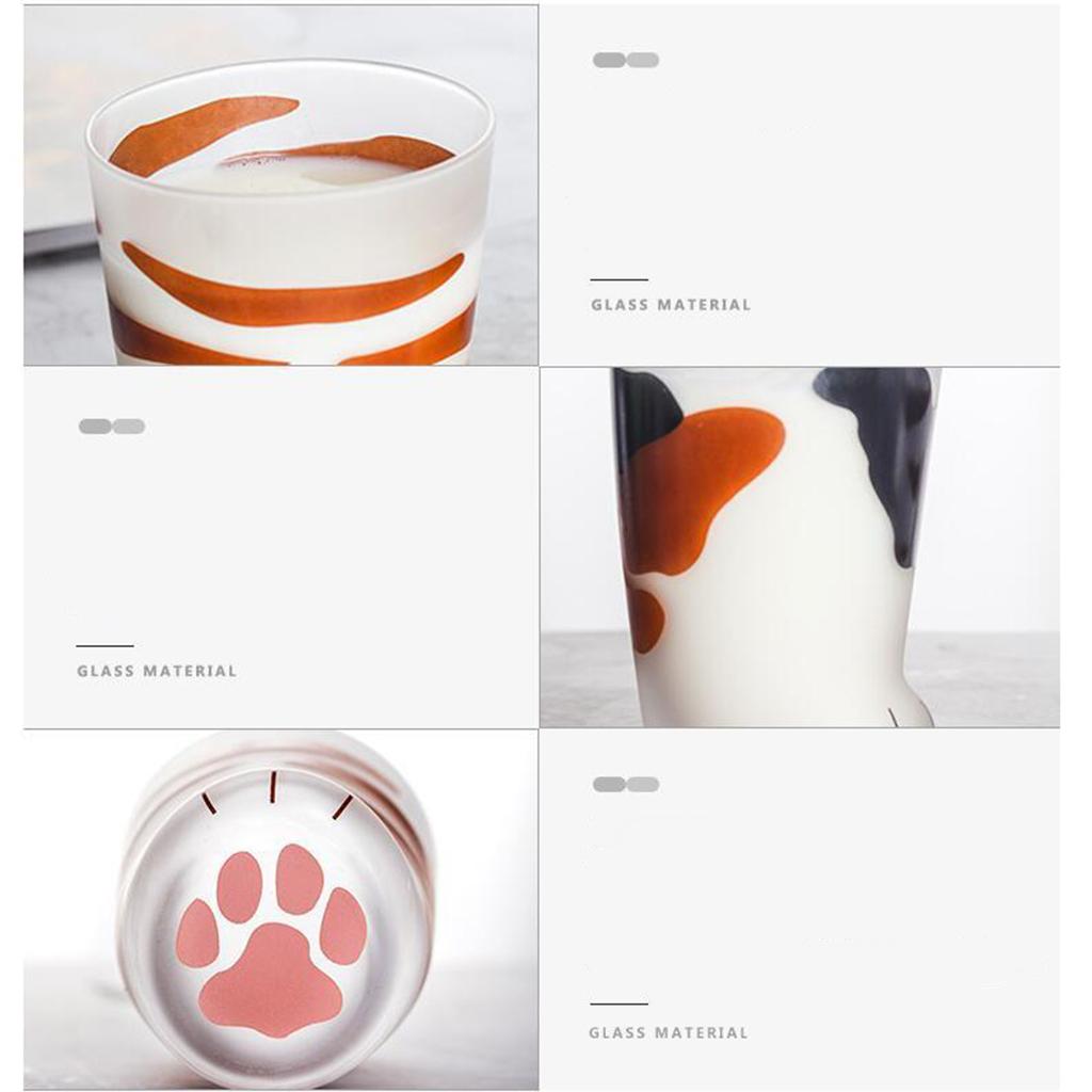 Milk Glasses Cup Cute Cat Claw Print Coffee Tea Mugs Kitchen Style A