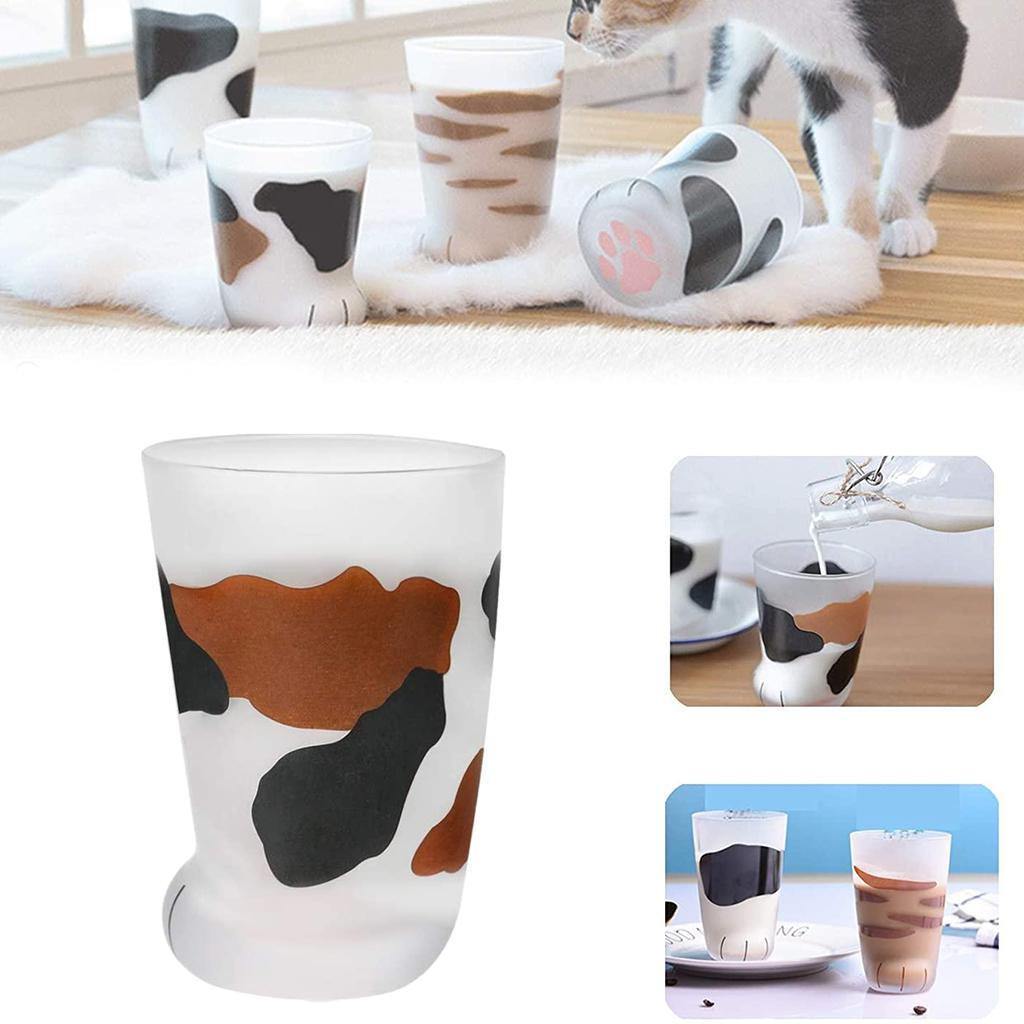 Milk Glasses Cup Cute Cat Claw Print Coffee Tea Mugs Kitchen Style B