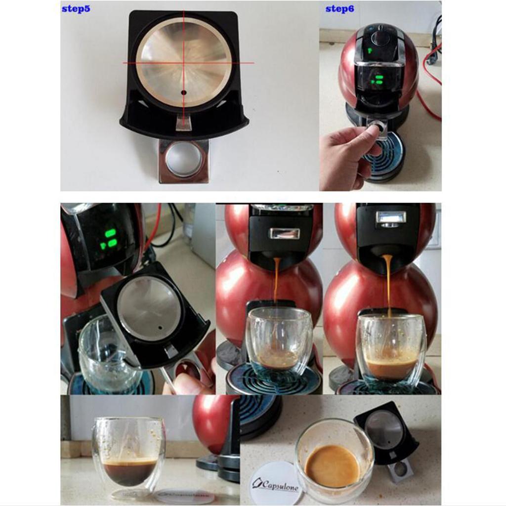 Coffee Capsules Stainless Steel Filter Cup Pods with Spoon and Brush