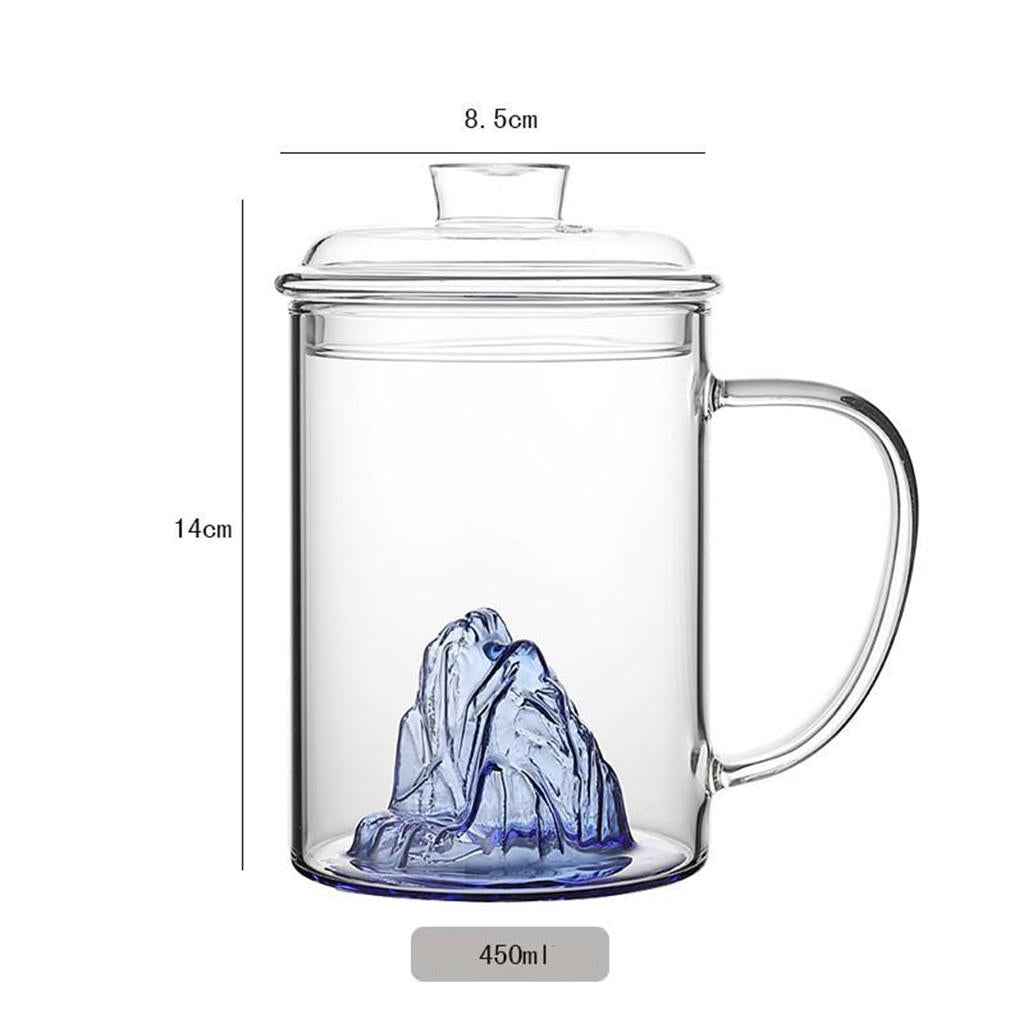 Glass Tea Cup with Lid Filter Glass Cup Travel Teacup Teaware Water Mug Purple